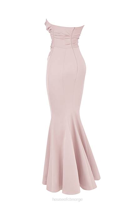 bryllup fleur blush sateng stroppeløs kjole House of CB J6RL1146
