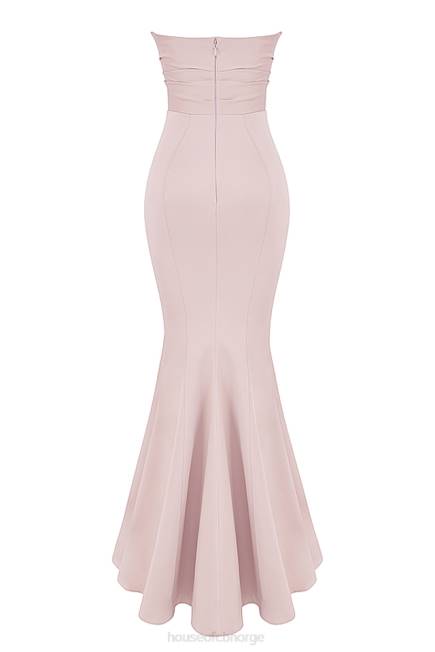 bryllup fleur blush sateng stroppeløs kjole House of CB J6RL1146