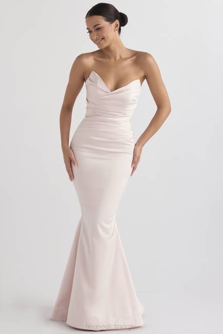 bryllup fleur blush sateng stroppeløs kjole House of CB J6RL1146