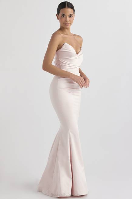 bryllup fleur blush sateng stroppeløs kjole House of CB J6RL1146
