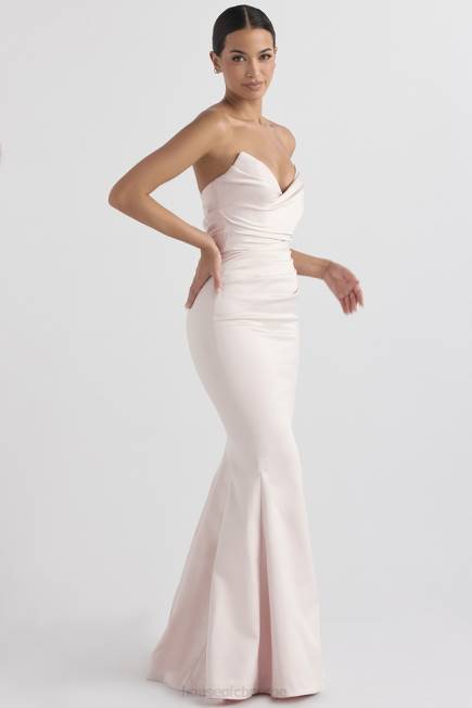 bryllup fleur blush sateng stroppeløs kjole House of CB J6RL1146
