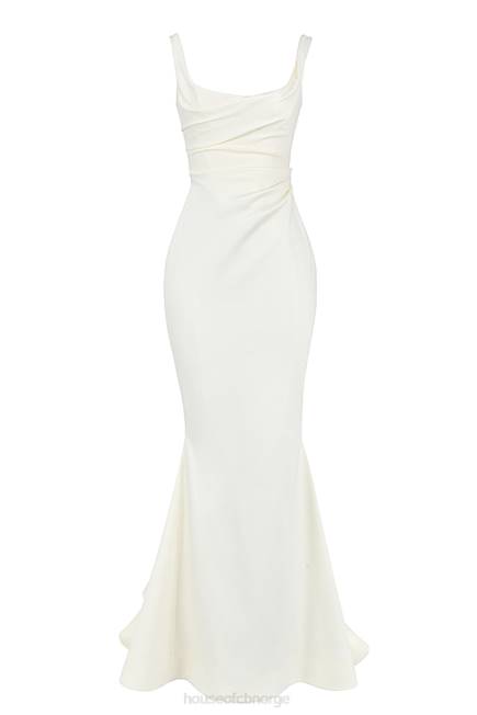 bryllup emilie off white sateng havfrue brudekjole House of CB J6RL1141