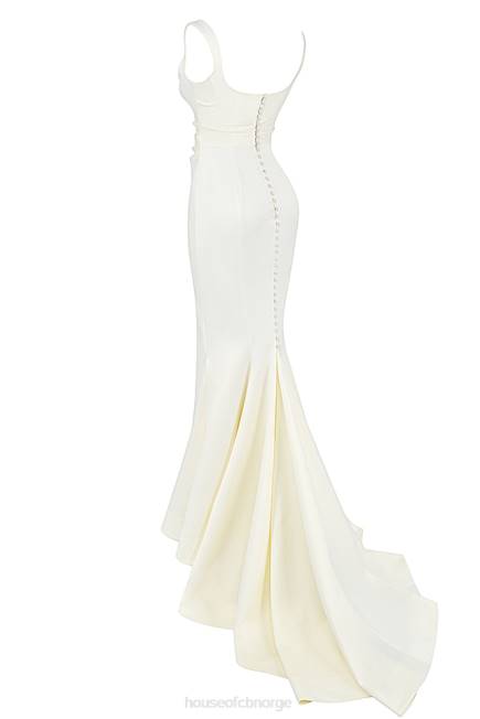 bryllup emilie off white sateng havfrue brudekjole House of CB J6RL1141