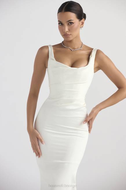 bryllup emilie off white sateng havfrue brudekjole House of CB J6RL1141