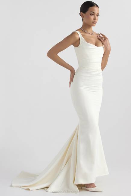 bryllup emilie off white sateng havfrue brudekjole House of CB J6RL1141