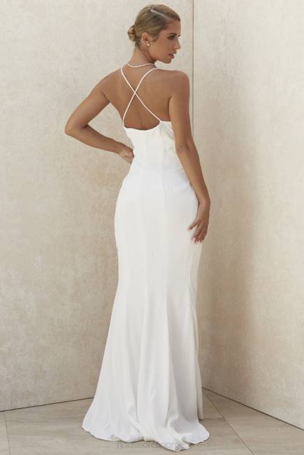 bryllup gigi ivory brudekjole med stropper - begrenset opplag House of CB J6RL1163