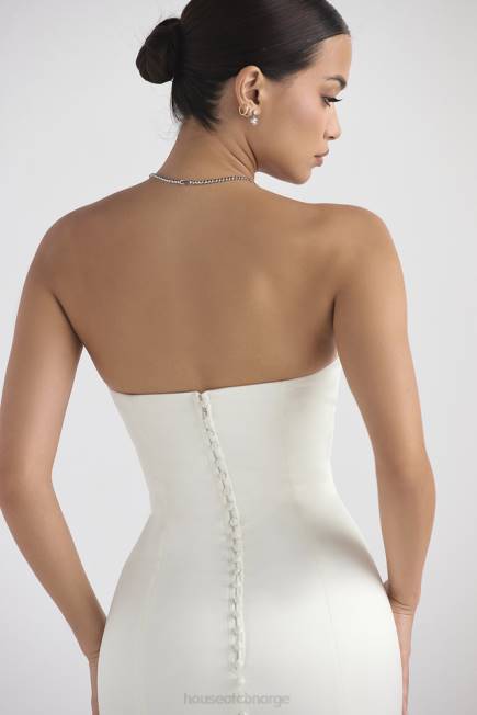 bryllup giselle ivory sateng stroppeløs brudekjole House of CB J6RL1140