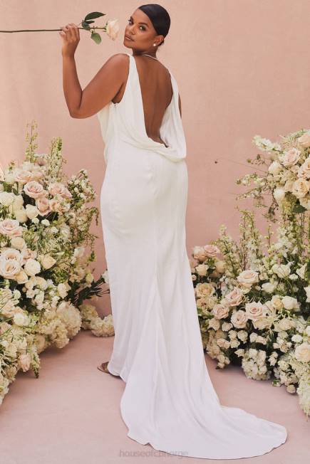 bryllup odette ivory drapert rygg brudekjole - begrenset opplag House of CB J6RL1162