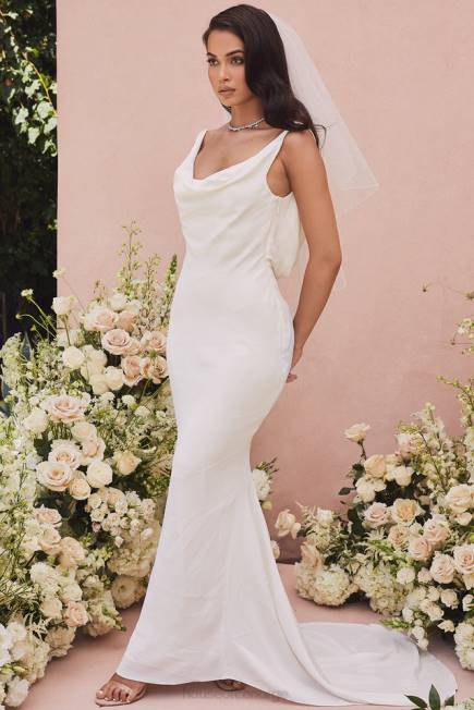 bryllup odette ivory drapert rygg brudekjole - begrenset opplag House of CB J6RL1162