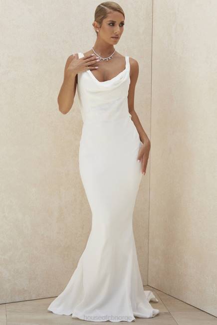 bryllup odette ivory drapert rygg brudekjole - begrenset opplag House of CB J6RL1162