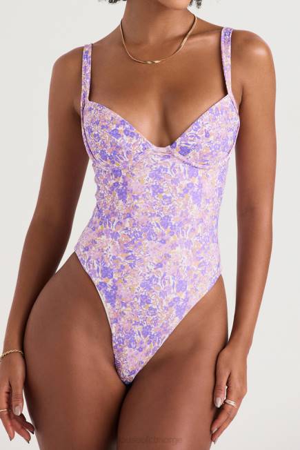 klær barcelona fiolett floral badedrakt med bøyle House of CB J6RL1201
