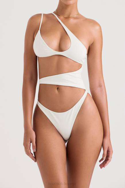 klær lafayette ivory asymmetrisk utskjæring badedrakt House of CB J6RL1221