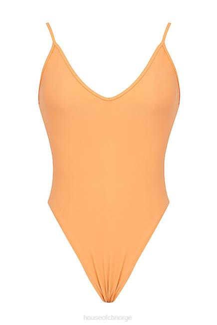 klær rhodes lys oransje stupe badedrakt i ett stykke House of CB J6RL1185