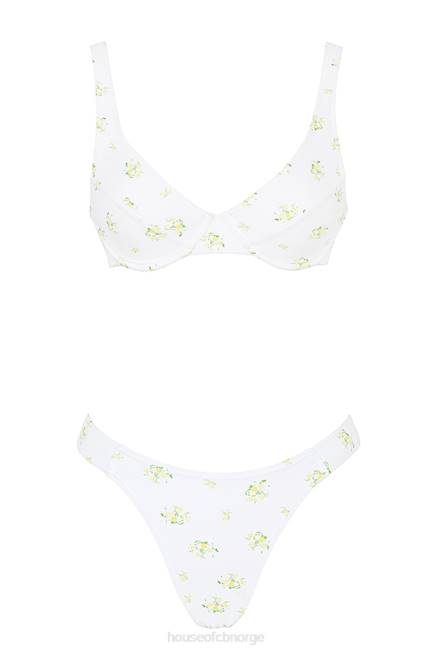 klær mariposa bikini med blomstermønster i elfenben House of CB J6RL1239