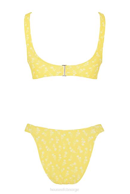 klær mariposa gul hvit bikini med blomsterprint House of CB J6RL1237
