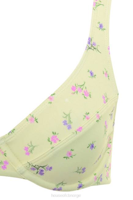 klær mariposa sitron bikini med blomstermønster House of CB J6RL1247