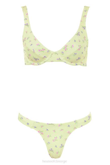 klær mariposa sitron bikini med blomstermønster House of CB J6RL1247
