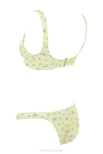 klær mariposa sitron bikini med blomstermønster House of CB J6RL1247