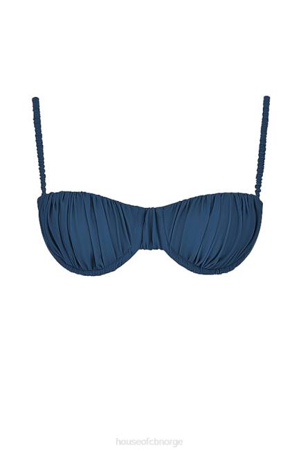 klær cassis dypblå rynket bikinitopp House of CB J6RL1175