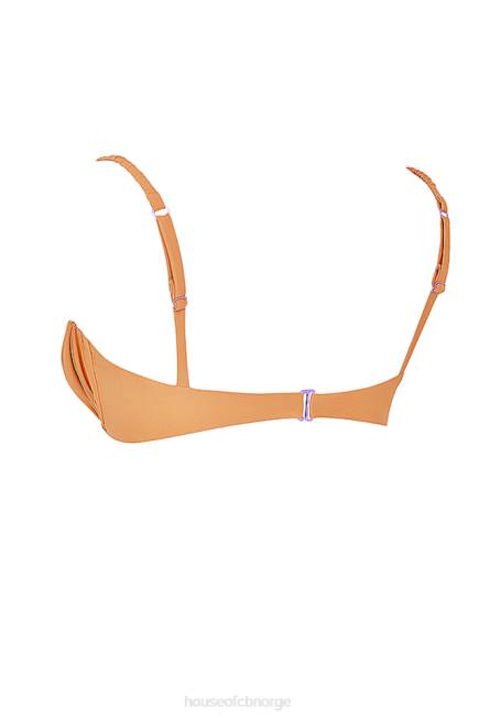 klær cassis lys oransje rynket bikini topp House of CB J6RL1167