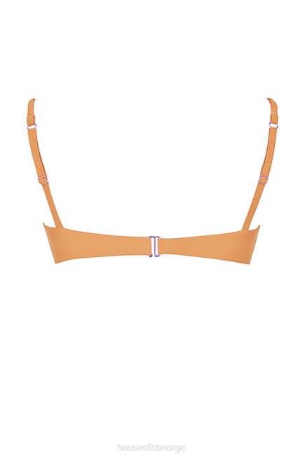 klær cassis lys oransje rynket bikini topp House of CB J6RL1167