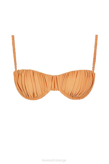 klær cassis lys oransje rynket bikini topp House of CB J6RL1167