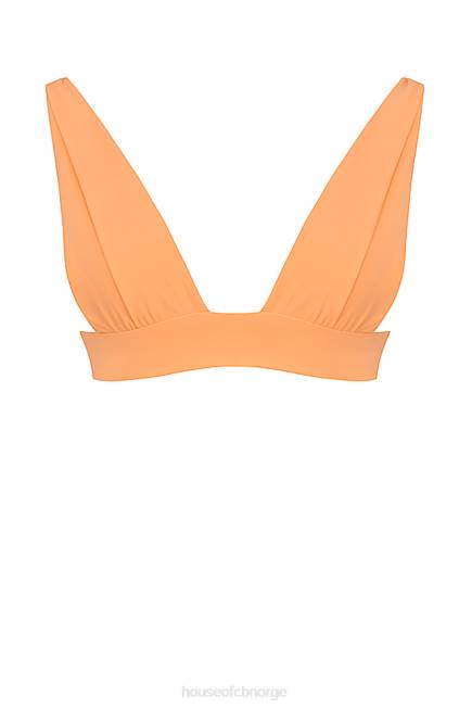 klær seychellene lys oransje bikini topp med knyte bak House of CB J6RL1166
