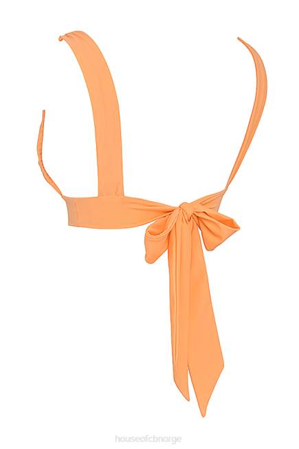 klær seychellene lys oransje bikini topp med knyte bak House of CB J6RL1166