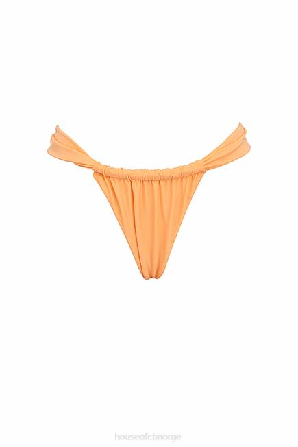 klær athen lys oransje rynket bikinitruse med høye ben House of CB J6RL1168