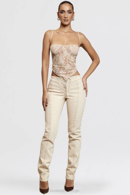 klær amara beige imitert semsket blondebukse House of CB J6RL891
