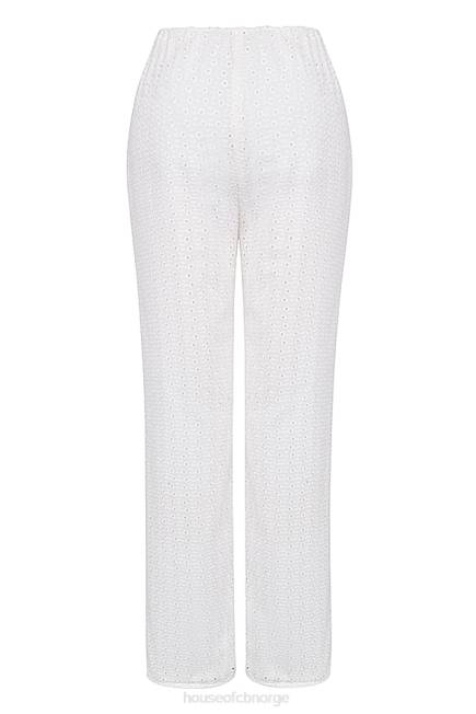 klær frankie hvit broderie anglais bukse House of CB J6RL859