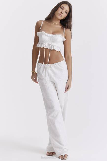klær frankie hvit broderie anglais bukse House of CB J6RL859