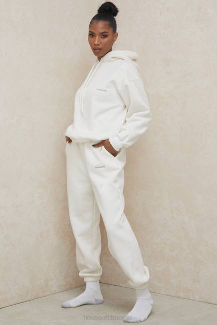 klær himmel off white joggebukse i fleece House of CB J6RL999