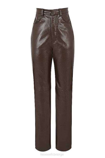 klær inaya chocolate Croc stretch vegansk skinnbukse House of CB J6RL954