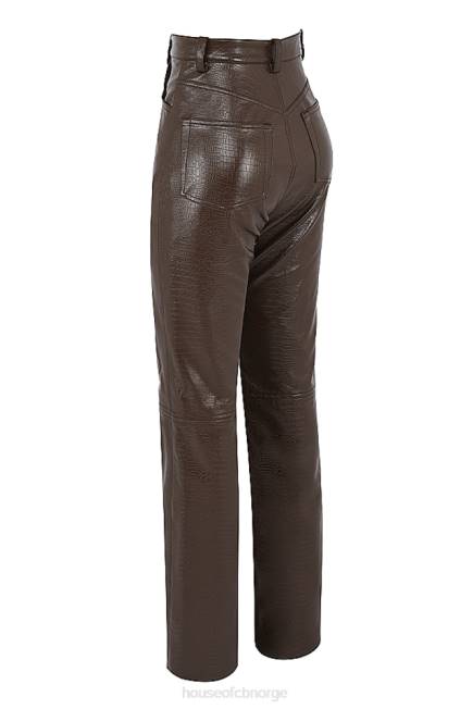 klær inaya chocolate Croc stretch vegansk skinnbukse House of CB J6RL954