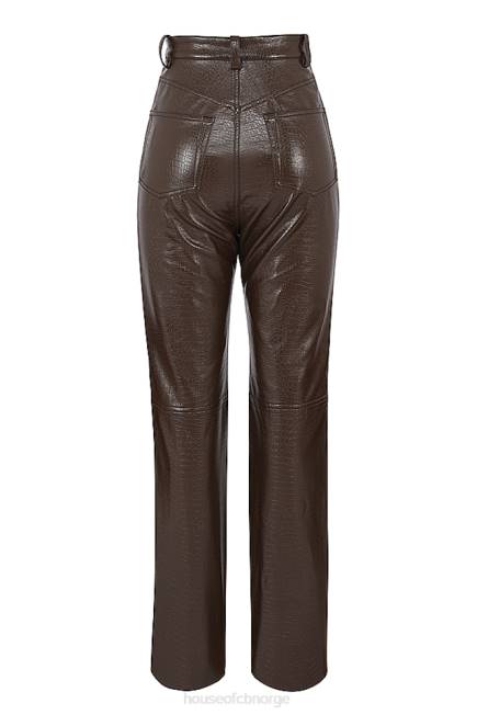 klær inaya chocolate Croc stretch vegansk skinnbukse House of CB J6RL954