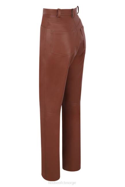 klær inaya tan stretch vegansk skinnbukse House of CB J6RL1011