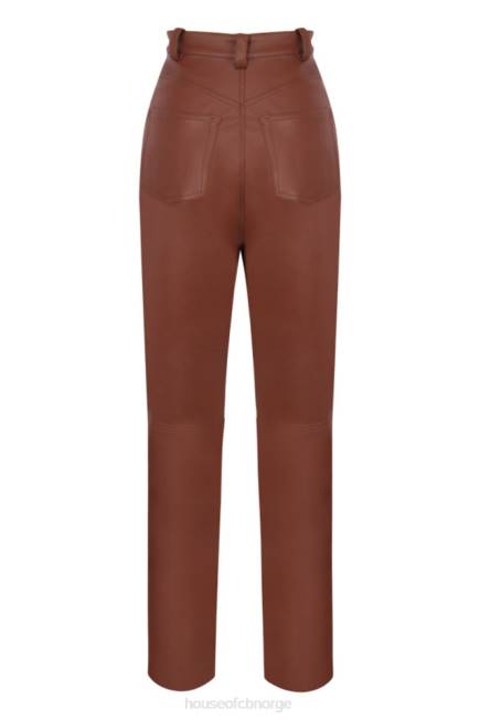 klær inaya tan stretch vegansk skinnbukse House of CB J6RL1011