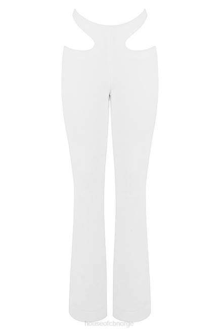 klær osaka hvit bukse med crepe cutout House of CB J6RL960
