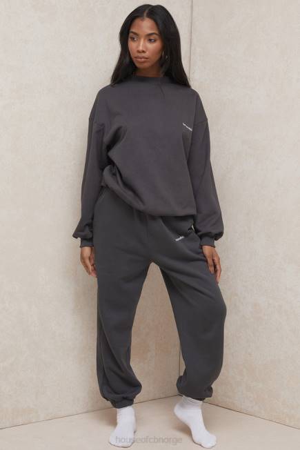 klær sky charcoal joggebukse i fleece House of CB J6RL998