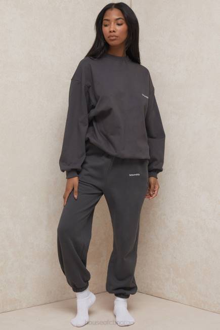 klær sky charcoal joggebukse i fleece House of CB J6RL998