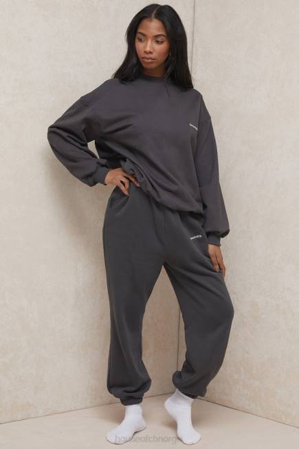 klær sky charcoal joggebukse i fleece House of CB J6RL998