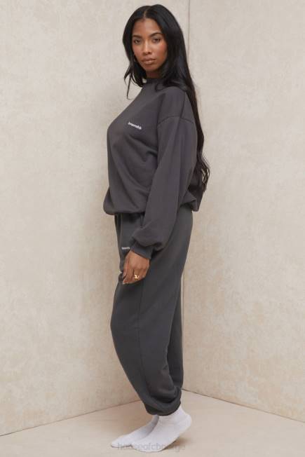 klær sky charcoal joggebukse i fleece House of CB J6RL998