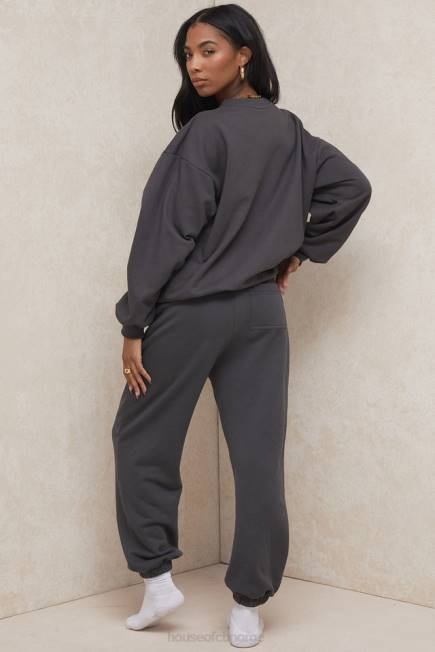 klær sky charcoal joggebukse i fleece House of CB J6RL998