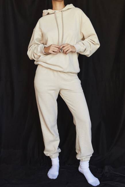 klær sky oatmeal fleece rygg joggebukse House of CB J6RL953