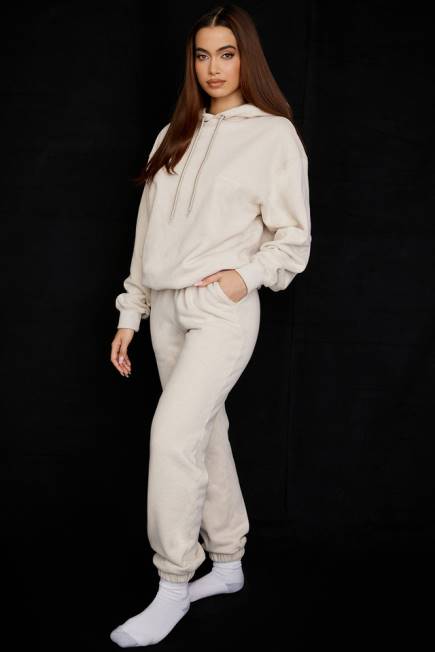 klær sky oatmeal fleece rygg joggebukse House of CB J6RL953