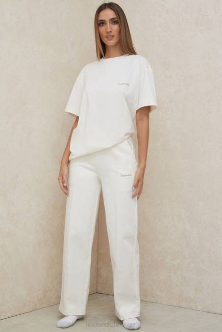 klær dina off white joggebukser med rett ben House of CB J6RL1002
