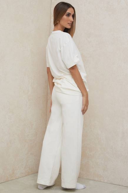 klær dina off white joggebukser med rett ben House of CB J6RL1002