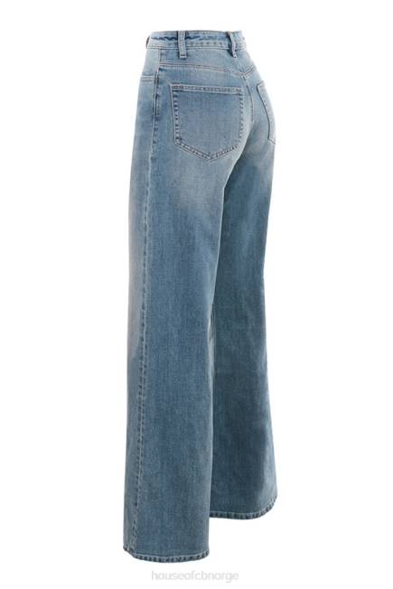 klær antonia jeans med høy midje og brede ben House of CB J6RL645