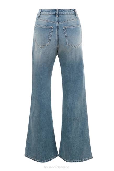 klær antonia jeans med høy midje og brede ben House of CB J6RL645